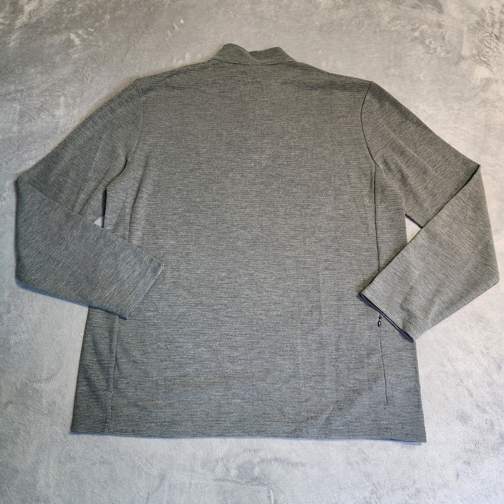 Bugatchi Men's Quarter Zip Pullover Sweater Gray Textured Size LargeL Pocket - Picture 8 of 9